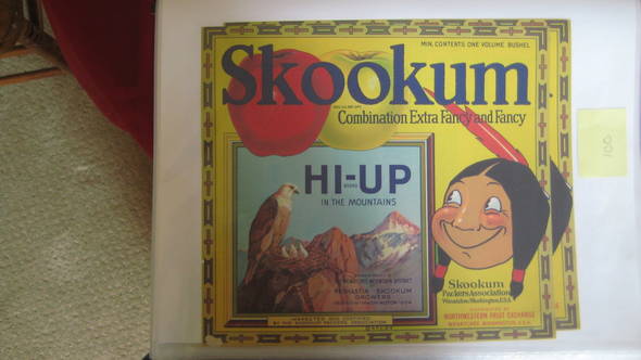 Skookum Hi-Up Combo Fruit Crate Label