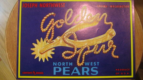 Golden Spur Fruit Crate Label