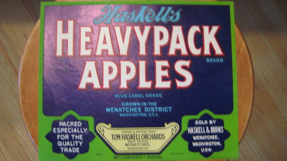 Heavypack Blue Tom Haskel Fruit Crate Label