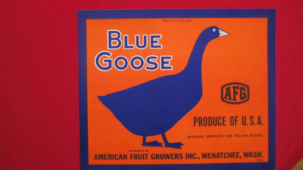 Blue Goose Wenatchee Fruit Crate Label