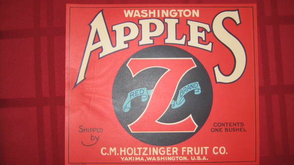 Red Z Fruit Crate Label