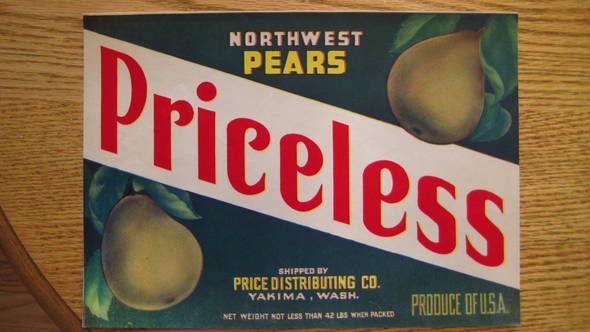 Priceless Fruit Crate Label