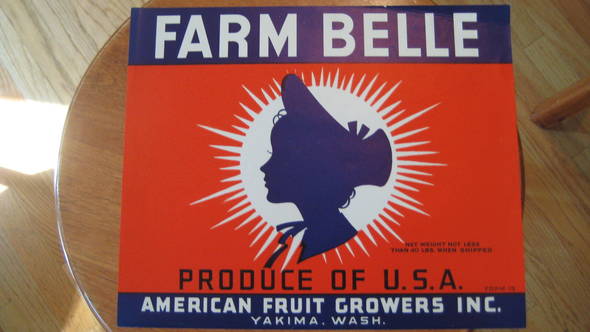 Farm Belle Yakima Fruit Crate Label