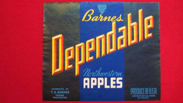 Dependable Barnes Fruit Crate Label