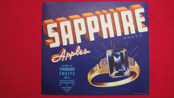 Sapphire Fruit Crate Label