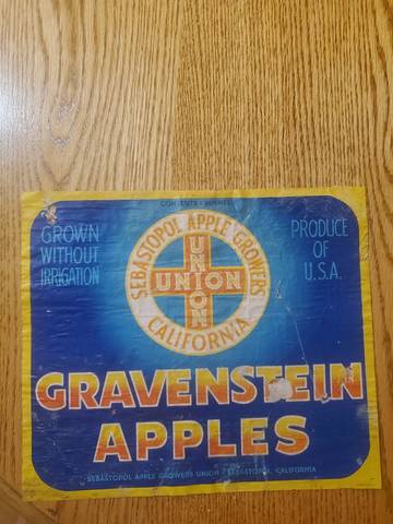 Gravenstein Produce UR Fruit Crate Label