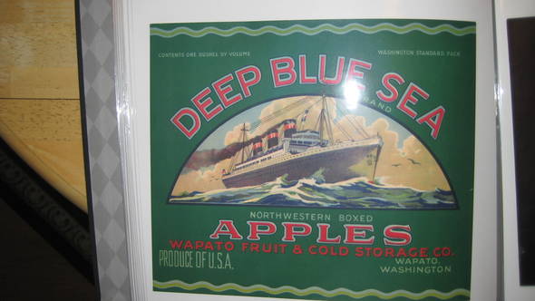 Deep Blue Sea Green Fruit Crate Label