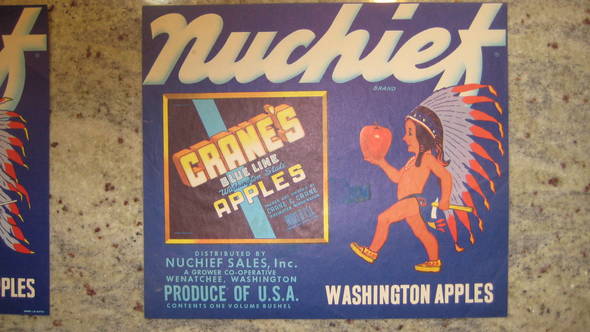 Nuchief Crane Insert Fruit Crate Label