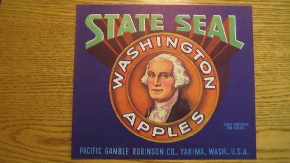 State Seal Fruit Crate Label