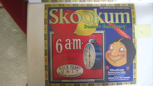 Skookum 6 AM XF  Fruit Crate Label