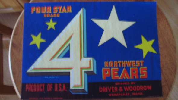 Four Star Fruit Crate Label