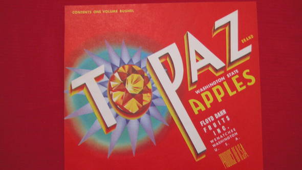 Topaz Fruit Crate Label