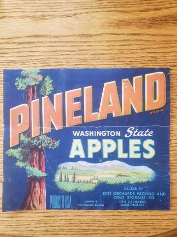 Pineland Blue Fruit Crate Label