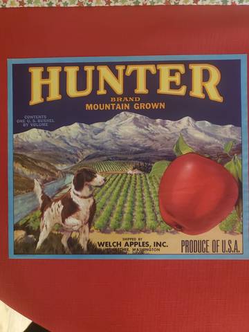 Hunter Blue Fruit Crate Label