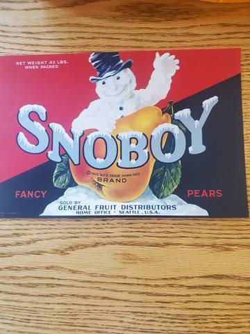 Snoboy Fancy Fruit Crate Label