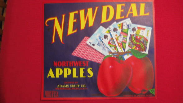 New Deal Adams Fruit Crate Label