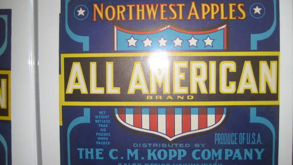 All American 40# when packed Fruit Crate Label