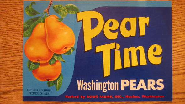 Pear Time Fruit Crate Label