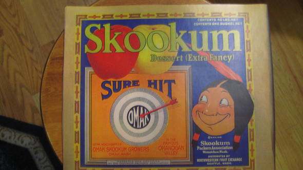Skookum Sure Hit XF Fruit Crate Label