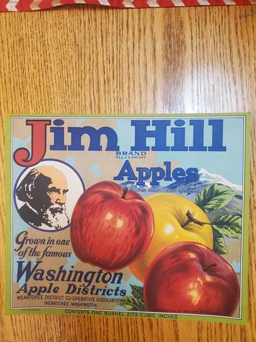 Jim Hill Green WA Traung med Fruit Crate Label