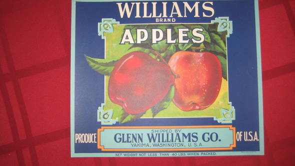 Williams Blue Fruit Crate Label