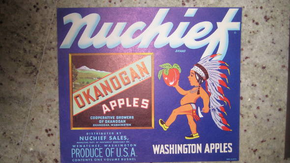 Nuchief Okanogan Fruit Crate Label