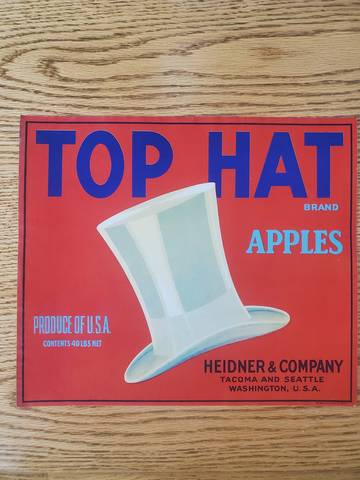 Top Hat Red Union LR Fruit Crate Label