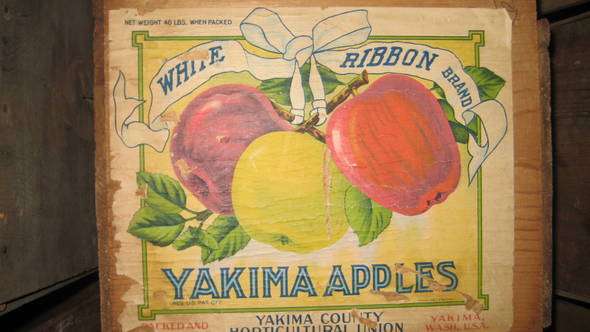 White Ribbon Fruit Crate Label