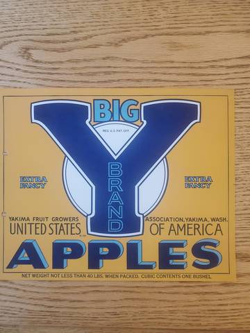 Big Y XF YFGA 1 Line Fruit Crate Label