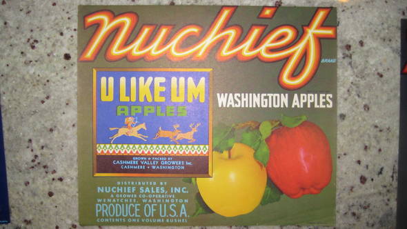 Nuchief U Like Em Fruit Crate Label
