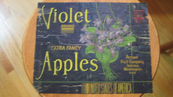 Violet Fruit Crate Label