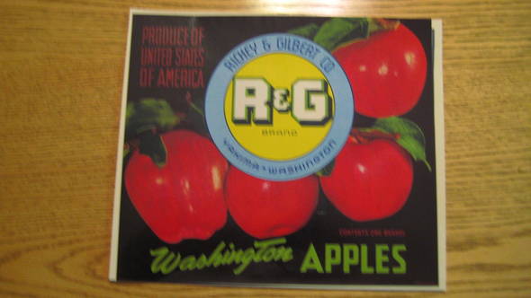 R & G Black Background Fruit Crate Label