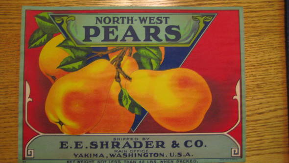 Northwest Pears Fruit Crate Label