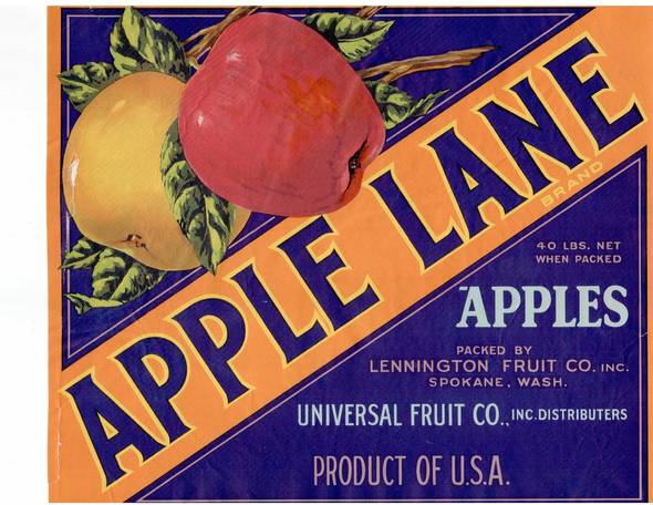Apple Lane Fruit Crate Label