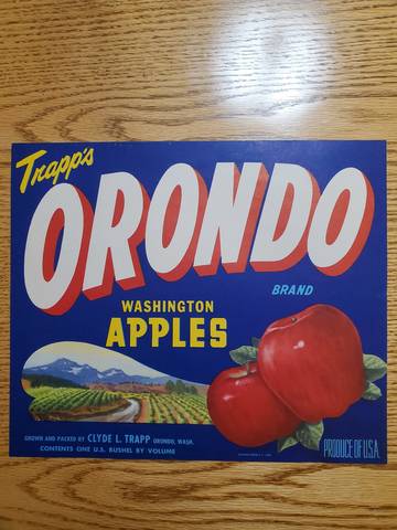 Trapps Orondo Fruit Crate Label