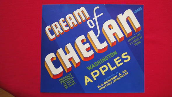Cream Of Chelan Fruit Crate Label