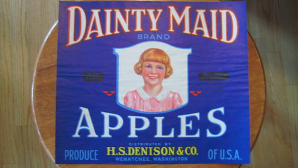 Dainty Maid Blue Fruit Crate Label