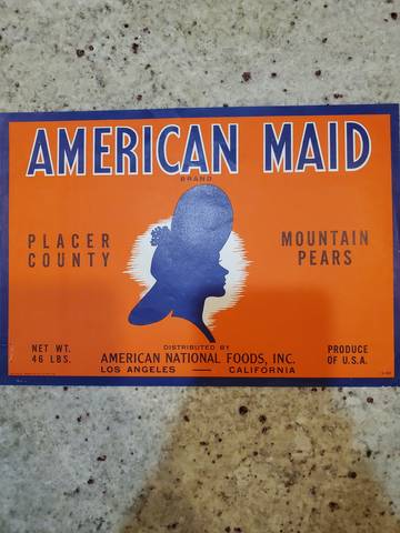 American Maid Fruit Crate Label