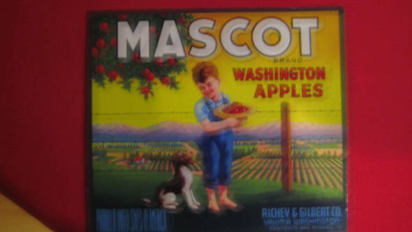 Mascot Fruit Crate Label