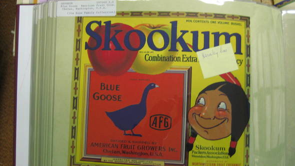 Skookum AFG Chelan Yellow Fruit Crate Label