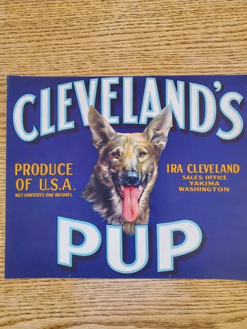 Cleveland's Pup No Litho Fruit Crate Label