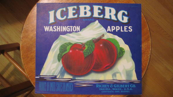 Iceberg Blue Fruit Crate Label