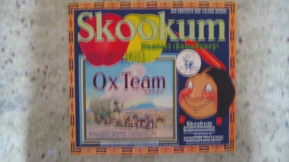 Skookum Ox Team XF USA Doc Fruit Crate Label