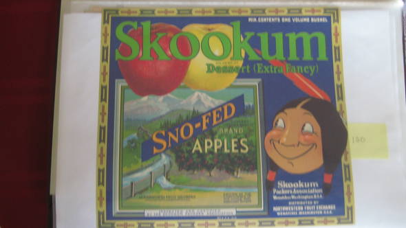Skookum Sno Fed Fruit Crate Label