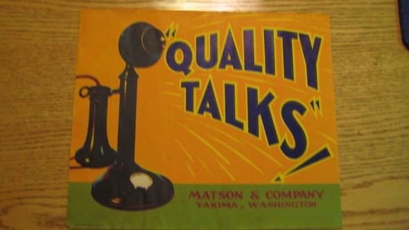 Quality Talks Green Fruit Crate Label