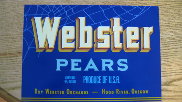 Webster Orchards Fruit Crate Label