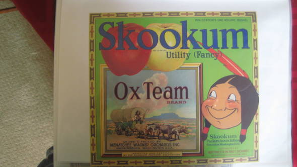 Skookum Ox Team Fruit Crate Label