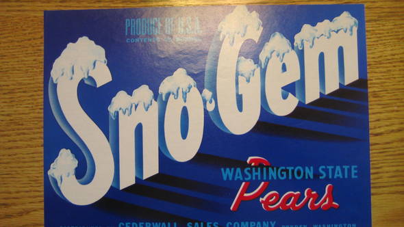 Sno Gem Fruit Crate Label
