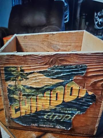 Chinook No Apples Fruit Crate Label