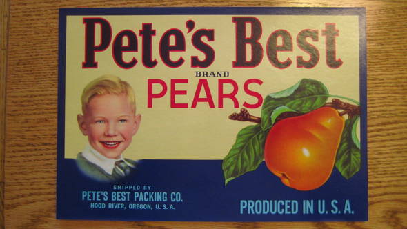 Pete's Best Fruit Crate Label
